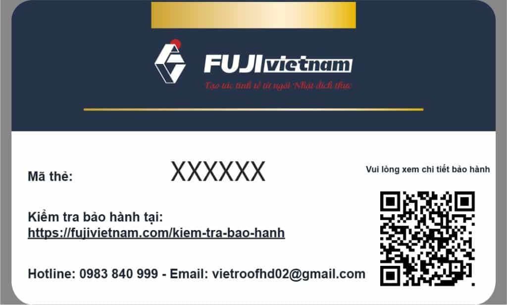 Thẻ Bảo hành Ngói Fuji Việt NAm